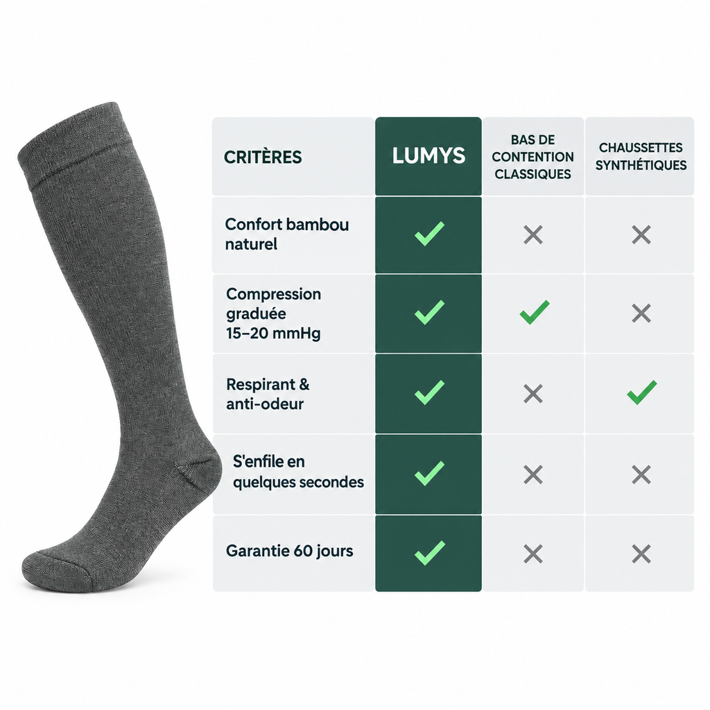 Chaussettes de Compression — Fibre de Bambou