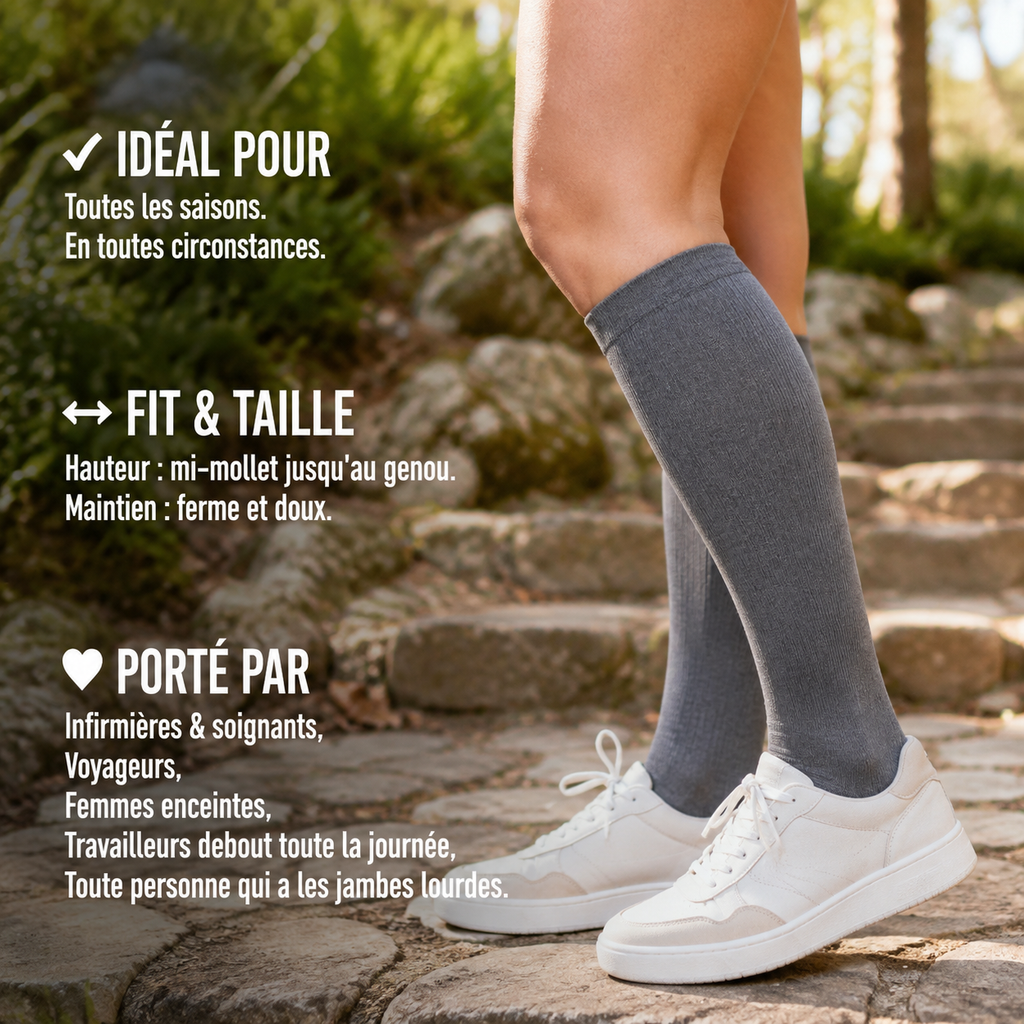 Chaussettes de Compression — Fibre de Bambou