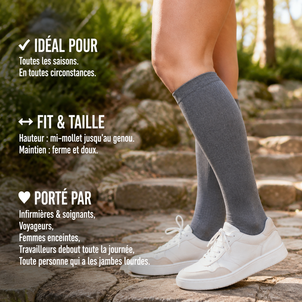 Chaussettes de Compression — Fibre de Bambou