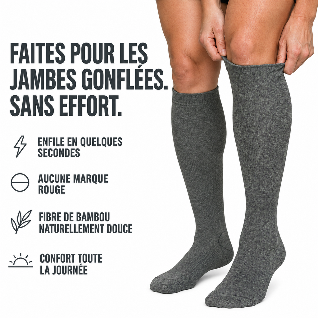 Chaussettes de Compression — Fibre de Bambou